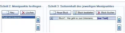 Menüpunkt festlegen Menüpunkt festlegen