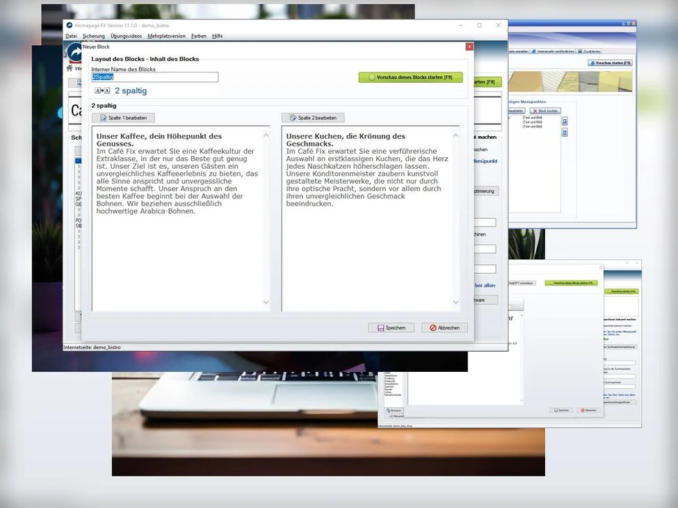 Homepage Software für Unternehmen